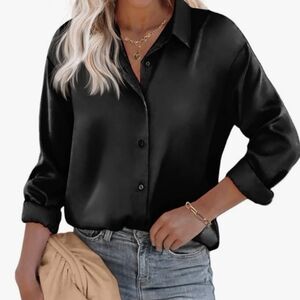 Chic Black Women's Button-Down Shirt